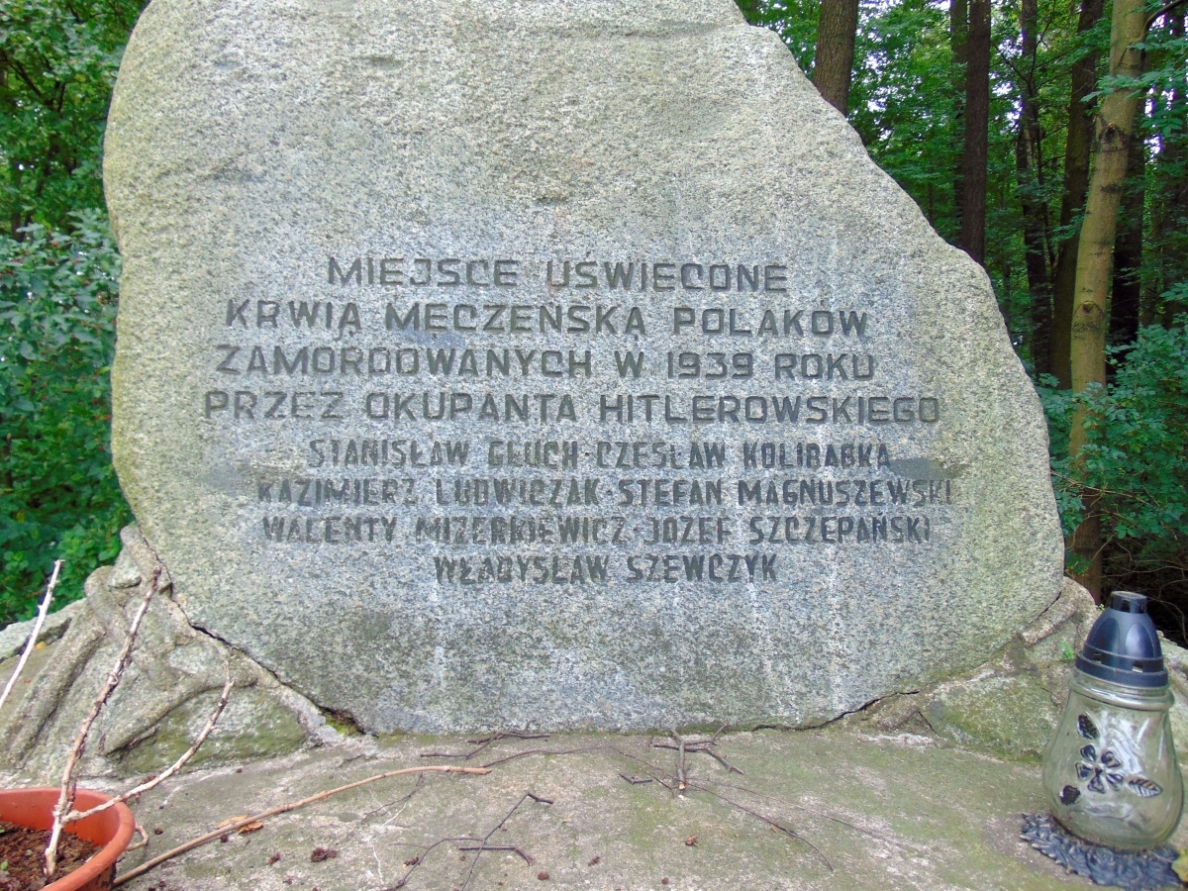 Pomnik w lasku Boreczek w Pleszewie