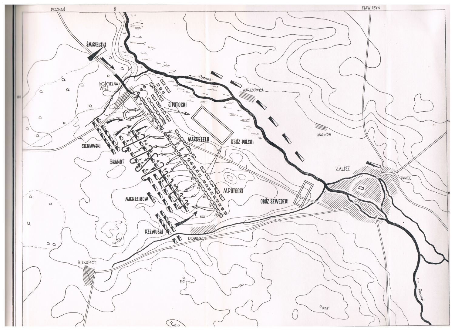 Plan bitwy pod Kaliszem (1706)