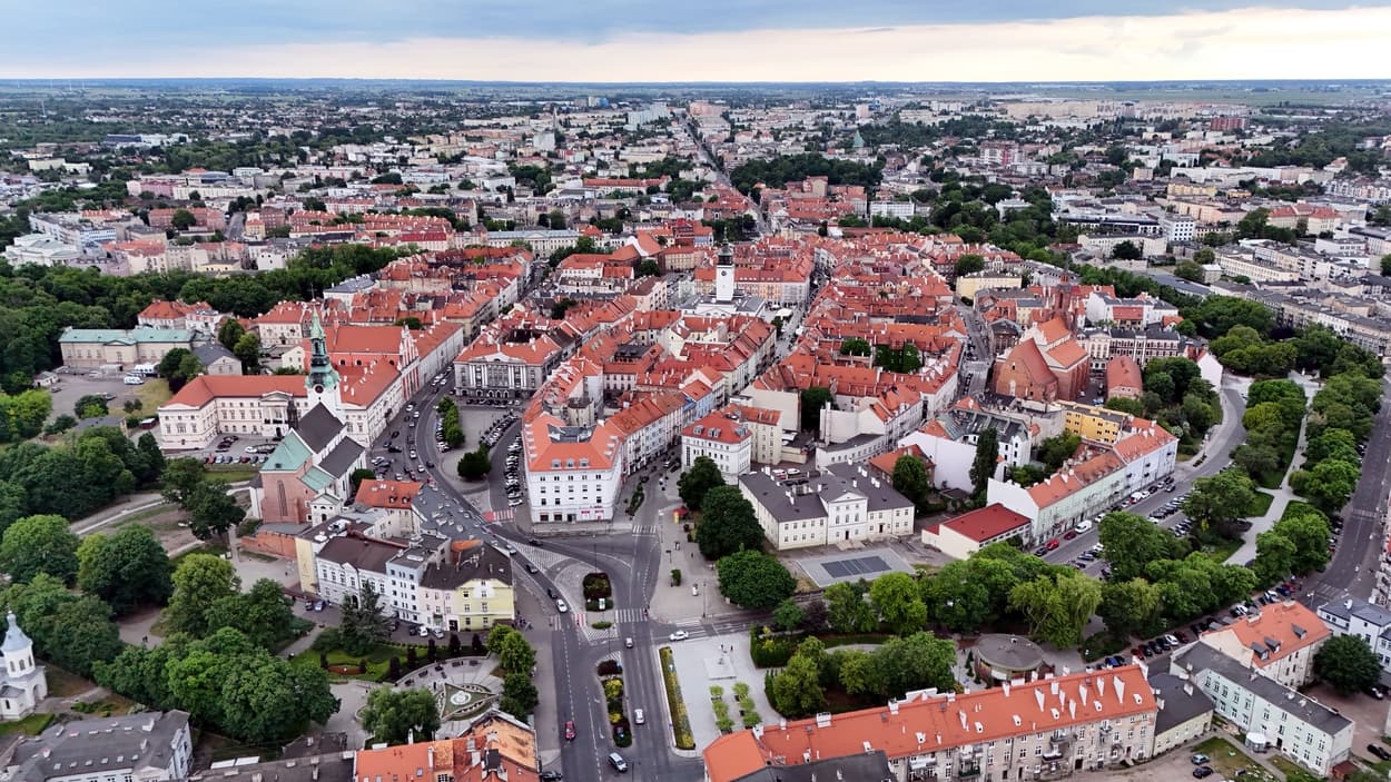Kaliska starówka z lotu ptaka
