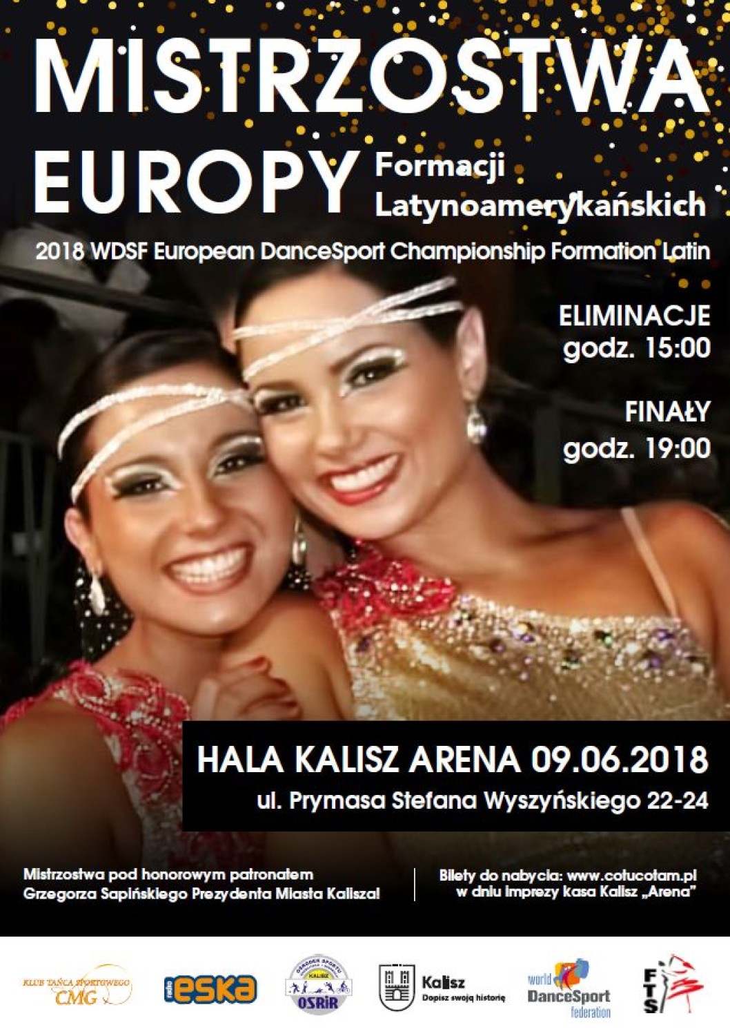 Plakat  Mistrzostw Europy Formacji Latynoamerykańskich w Kaliszu